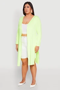 Womens Plus Side Slit Duster,