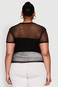 Womens Plus Size New York Brooklyn Graphic Top, Black, Size 4X