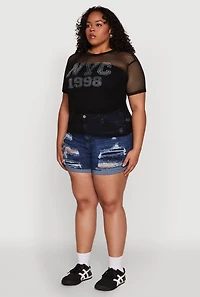 Womens Plus NYC 1998 Fishnet Top, 1X