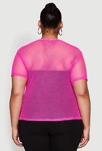 Womens Plus NYC 1998 Fishnet Top,