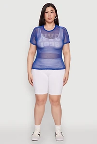 Womens Plus NYC 1998 Fishnet Top, 4X