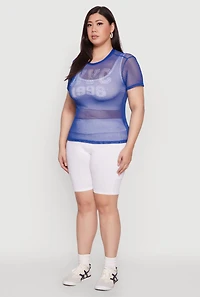 Womens Plus NYC 1998 Fishnet Top,