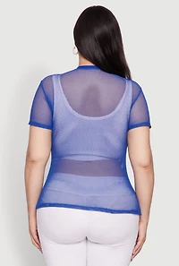 Womens Plus NYC 1998 Fishnet Top, 4X