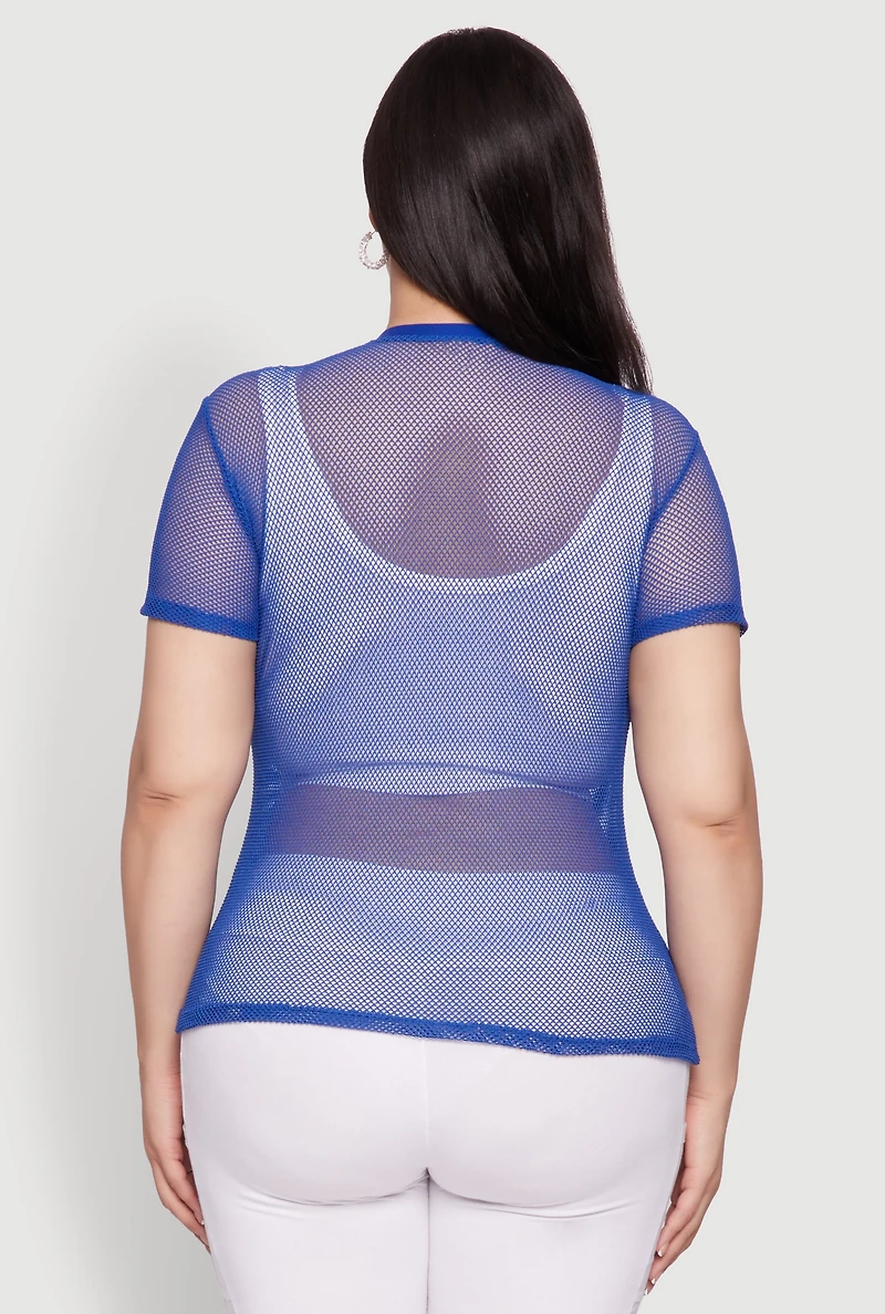 Womens Plus NYC 1998 Fishnet Top,