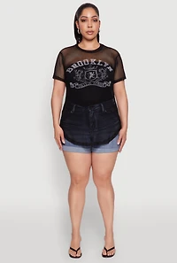 Plus Brooklyn College League Fishnet Top