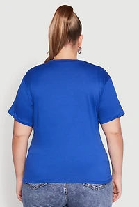 Womens Plus Fishnet Detail Brooklyn Sport Club Top,