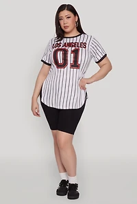 Plus Los Angeles 01 Pinstripe Baseball Jersey