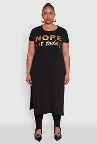 Womens Plus Nope Not Today Maxi Top,