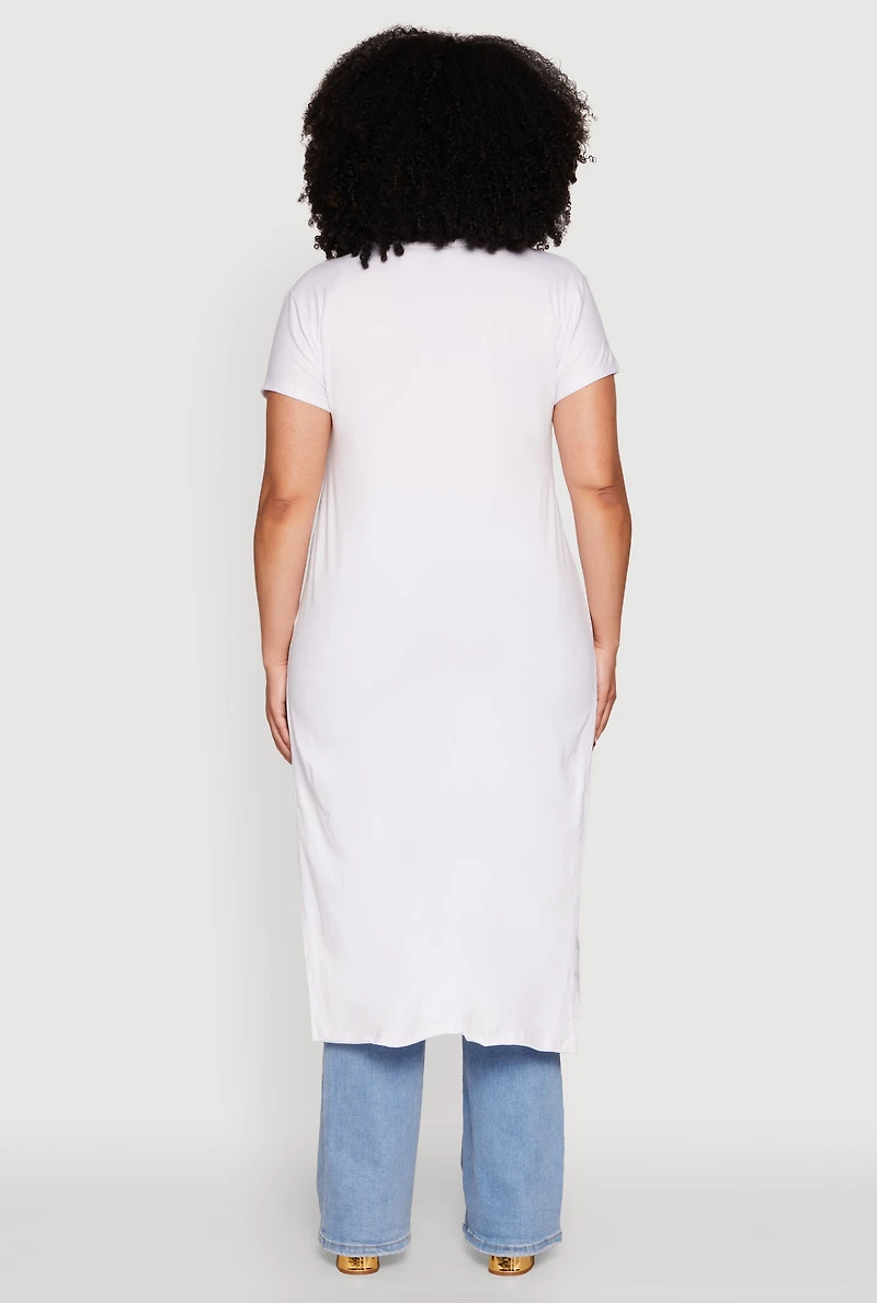 Womens Plus Size Nope Not Today Maxi Top, White, Size 4X