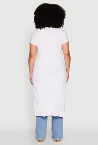 Womens Plus Size Nope Not Today Maxi Top, White, Size 4X