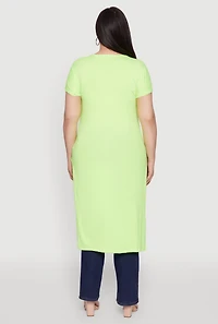Womens Plus Nope Not Today Maxi Top, Green,