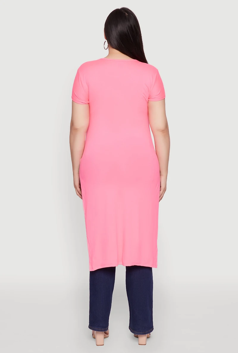 Womens Plus Size Nope Not Today Maxi Top, Pink, Size 4X