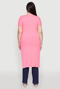 Womens Plus Size Nope Not Today Maxi Top, Pink, Size 4X