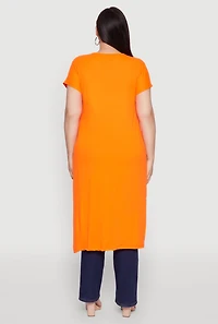 Womens Plus Size Nope Not Today Maxi Top, Orange, Size 1X