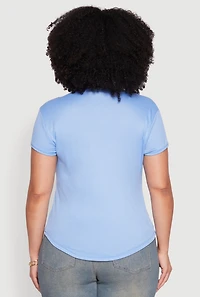 Womens Plus Cut Out Rib Knit Top, 1X