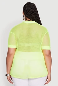 Womens Plus Size Angel Graphic Short Sleeve V Neck Baseball Shirt, Yellow, Size 2X