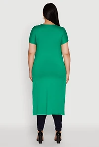 Womens Plus Hustle Like A Boss Live Queen Maxi Top, Green,