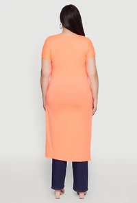 Womens Plus Hustle Like A Boss Live Queen Maxi Top, Orange,