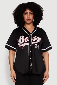 Womens Plus Boss 94 Baseball Jersey,