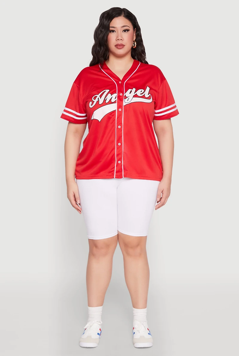 Plus Angel Graphic Baseball Tee