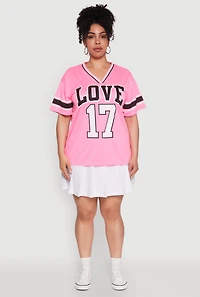 Womens Plus Love 17 Football Jersey, 1X