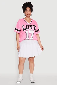 Womens Plus Love 17 Football Jersey, 1X