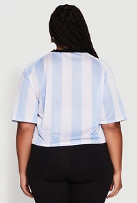 Womens Plus Cropped New York Queen Graphic Tee,