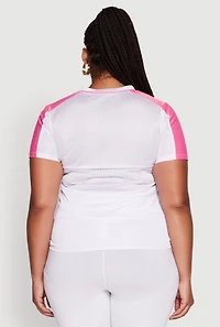Womens Plus Trendy V-Neck New York Graphic Jersey, White,