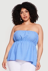 Plus Textured Knit Tube Top