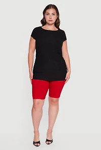Plus Textured Knit Ruched Top