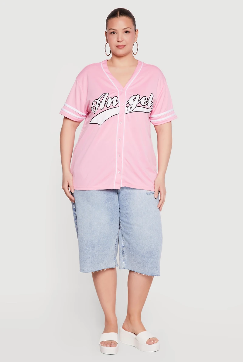 Plus Angel Baseball Jersey