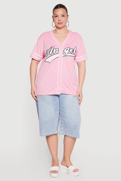 Plus Angel Baseball Jersey