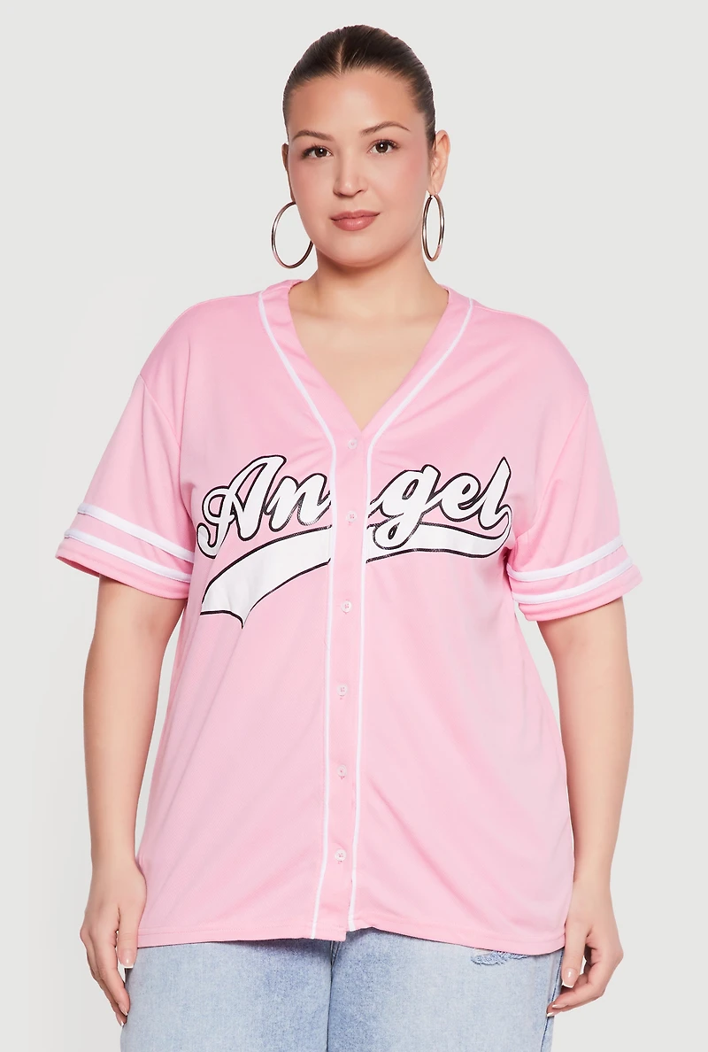 Plus Angel Baseball Jersey