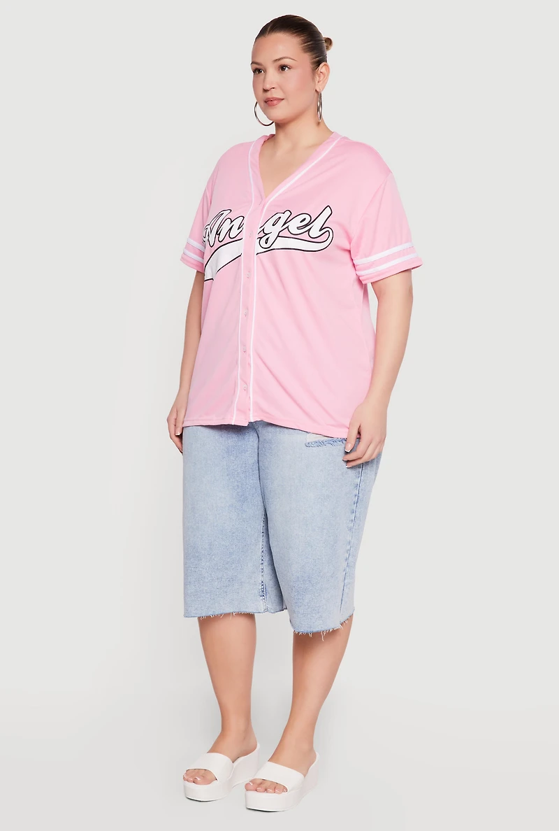 Plus Angel Baseball Jersey