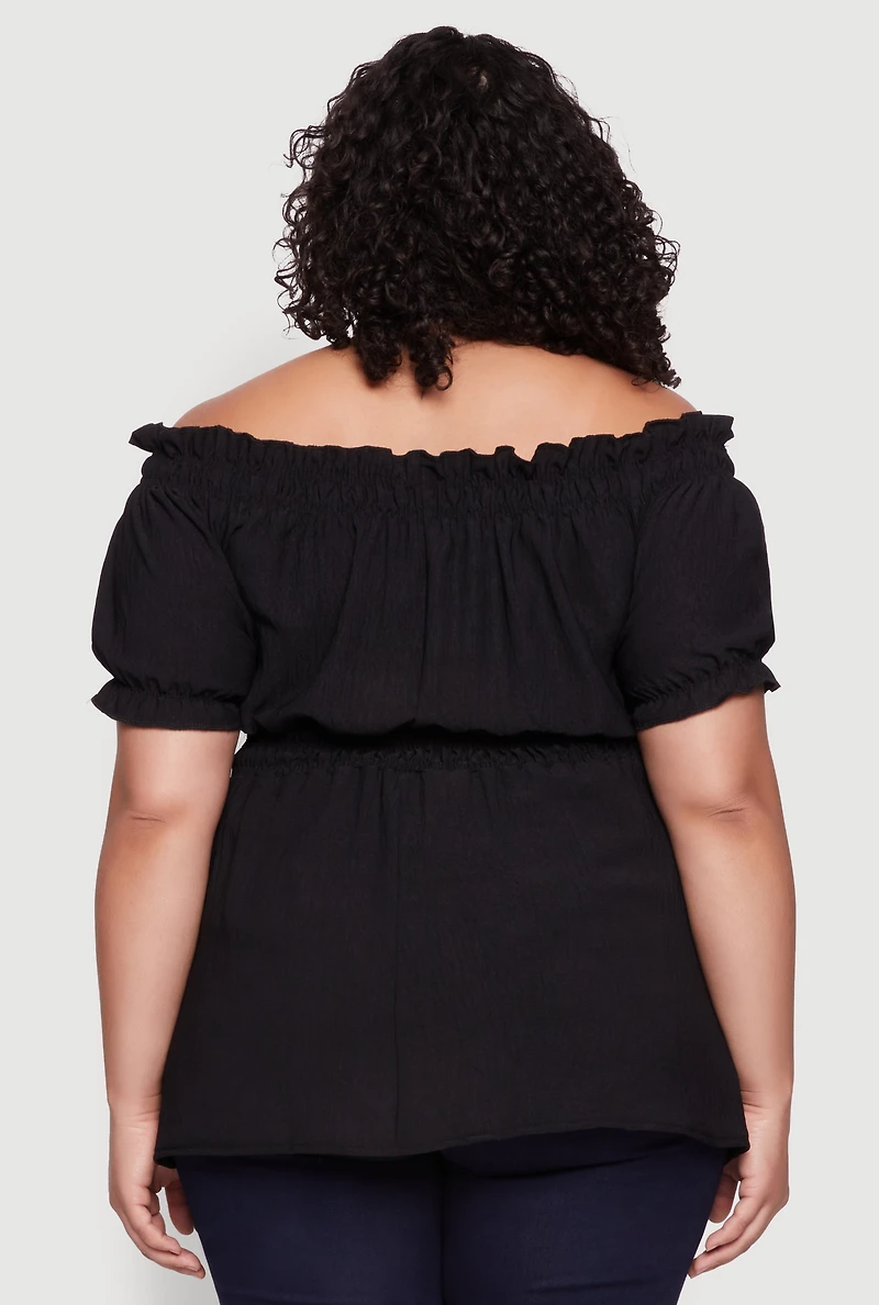 Plus Off the Shoulder Peplum Top