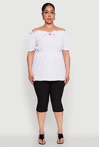 Plus Off the Shoulder Peplum Top