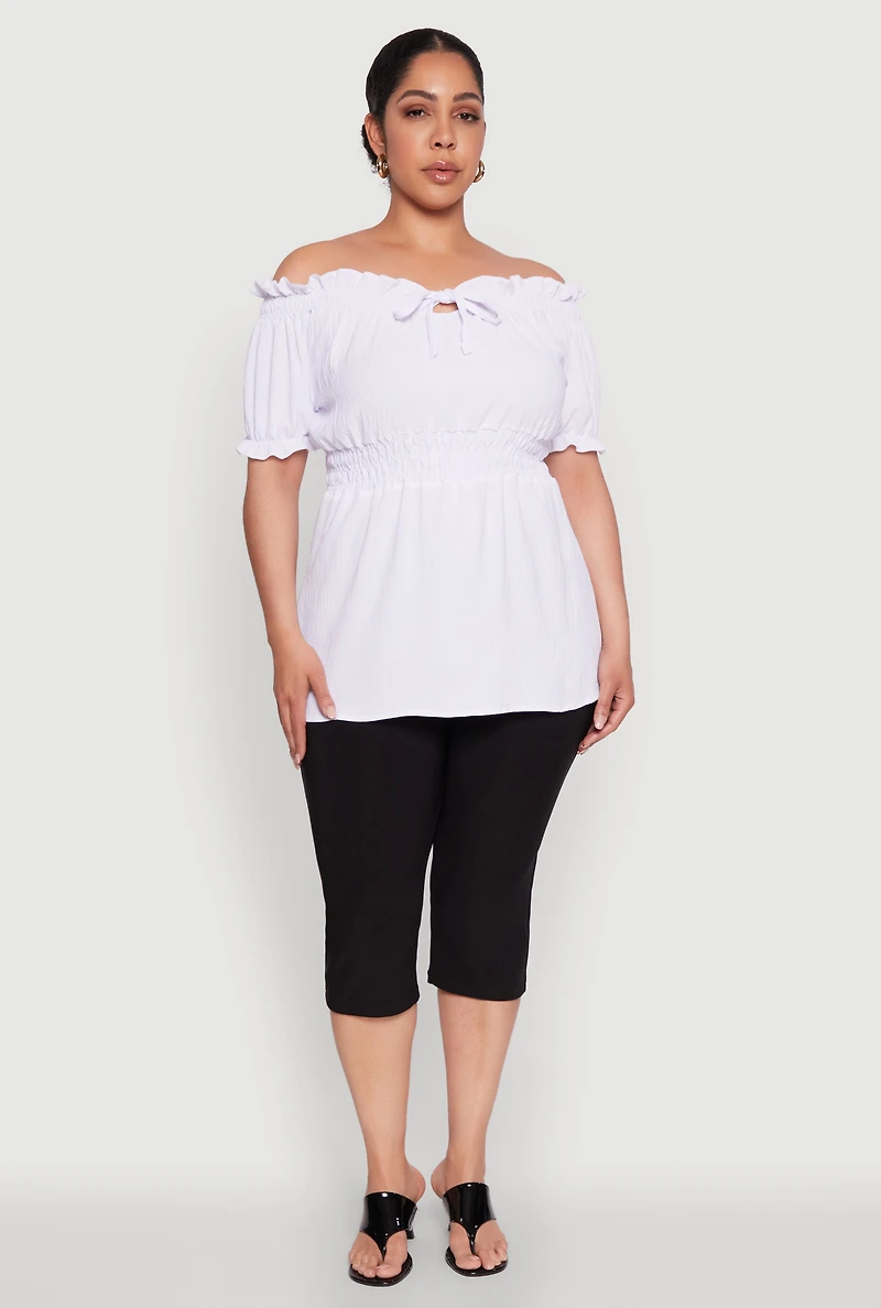 Plus Off the Shoulder Peplum Top