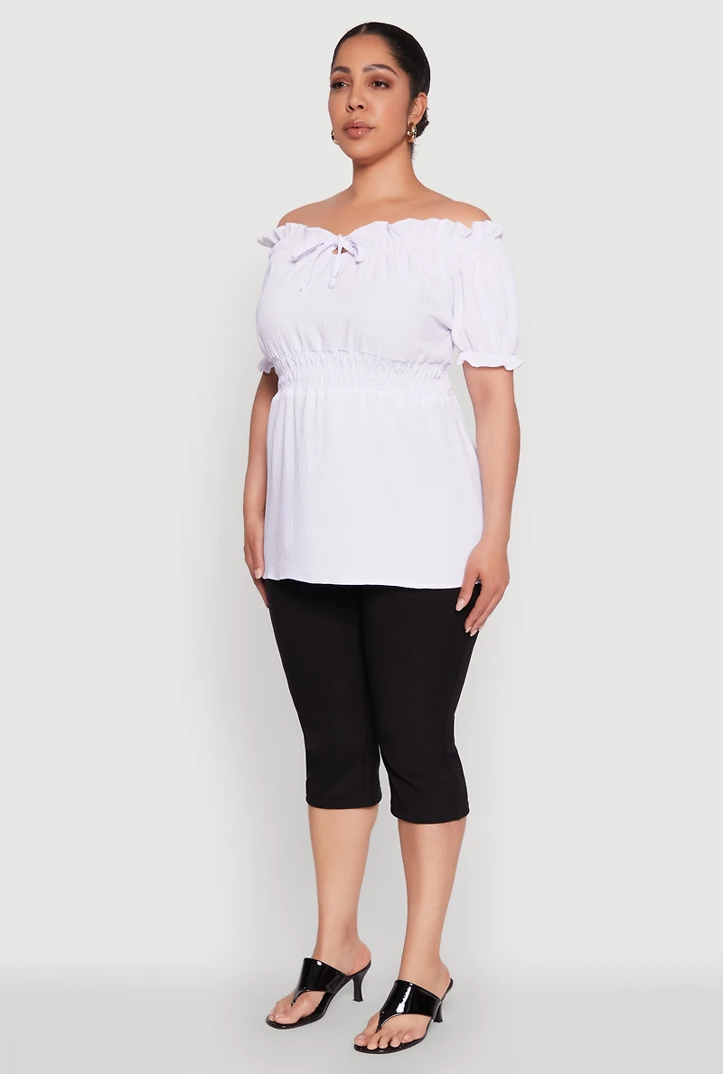 Plus Off the Shoulder Peplum Top