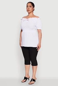 Plus Off the Shoulder Peplum Top