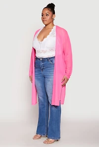 Womens Plus Mesh Duster,