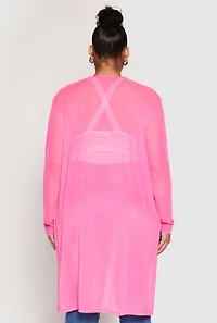 Womens Plus Mesh Duster,