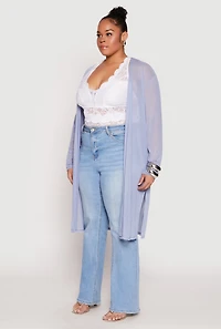 Womens Plus Mesh Duster,