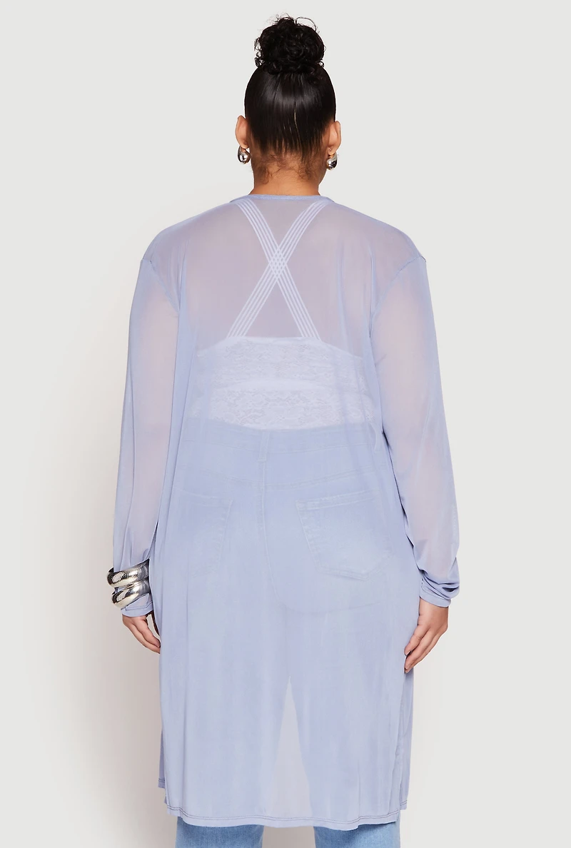 Womens Plus Mesh Duster,