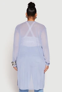 Womens Plus Mesh Duster,