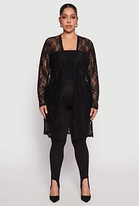 Womens Plus Lace Duster, 2X