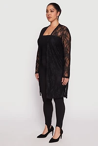Womens Plus Lace Duster, 2X