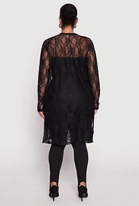 Womens Plus Lace Duster, 2X