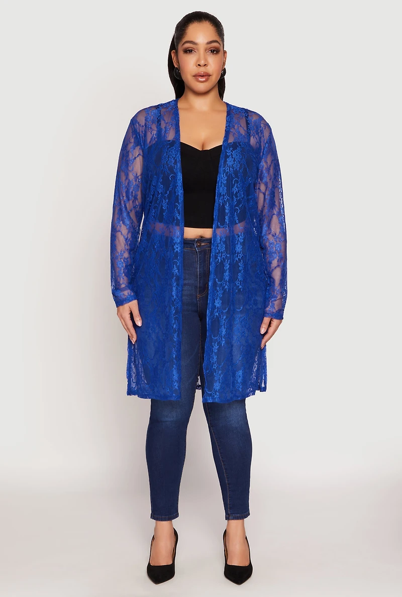 Womens Plus Lace Duster, 1X