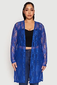 Womens Plus Lace Duster, 1X