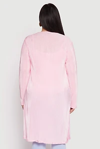 Womens Plus Plisse Duster, 1X